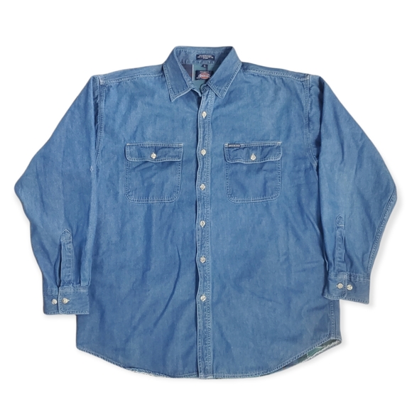 *SOLD* Vintage Dickies Flannel Lined Denim Shirt - Picture 5 of 8